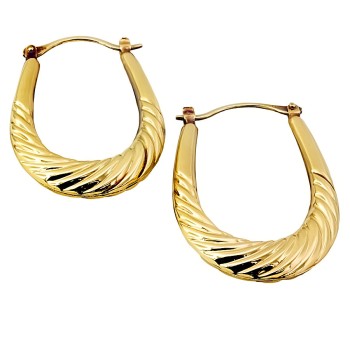 9ct gold Hollow Hoop Earrings